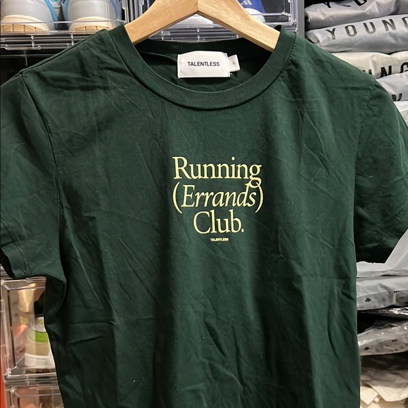 TALENTLESS Tops - TALENTLESS Green Short Sleeve Tee Running Errands Club